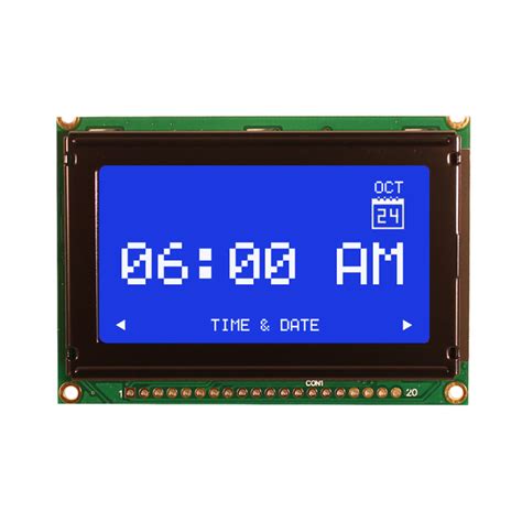 128x64 Graphic Lcd Module Stn Blue Display With White Backlight And