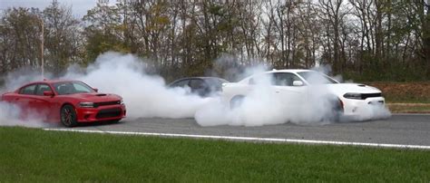 Dodge Charger Hellcats Triple Burnout My Life At Speed