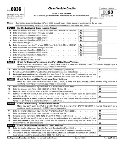 Irs Form 8936 2023 Fill Out Sign Online And Download Fillable Pdf