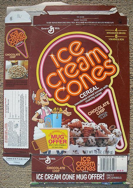 General Mills Chocolate Chip Ice Cream Cones Cereal Box Front Artofit