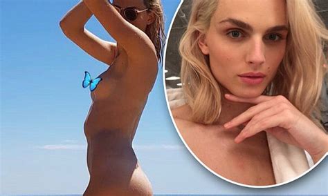 Transgender Model Andreja Pejic Strips Down At Nude Beach Daily Mail