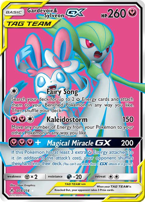 Gardevoir And Sylveon Gx 204 Unbroken Bonds 2019 Pokemon Card