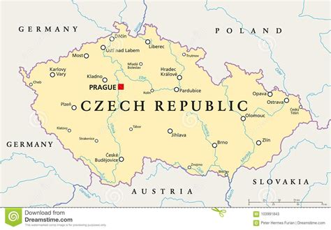 Los mapas para imprimir son un recurso fundamental para los estudiantes de todos los niveles, y también para pero seguro que os ha pasado: Correspondencia Política De La República Checa Ilustración ...