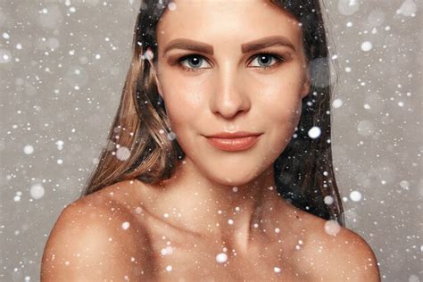 premium photo snow winter christmas people beauty concept beauty woman face portrait