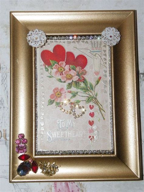 Vintage Jewelry Framed Sweetheart By Trishdadishdesigns On Etsy 3500