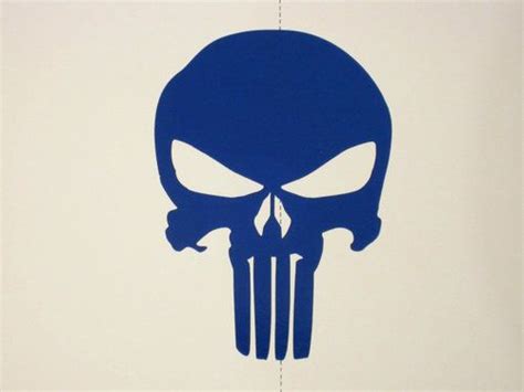 Highly Reflective Blue Punisher Decal 4 Helmet Hardhat Skull Sticker