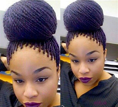 No matter your hair type, this tint will make your hair look its healthiest. Purple Tinted micros in a bun | Braided hairstyles updo ...