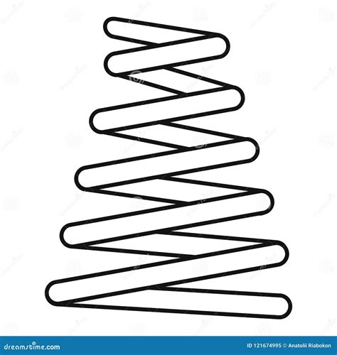 Metal Spring Coil Icon Outline Style Stock Vector Illustration Of