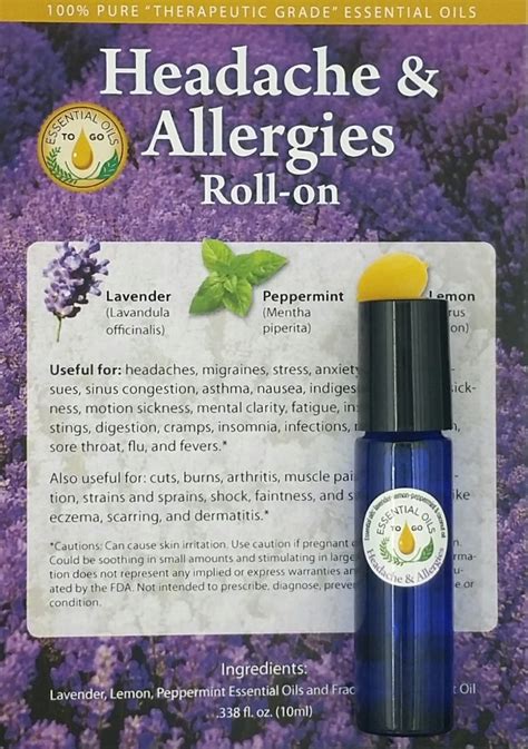 Essential Oil Headaches And Allergies Roll On 709998937809