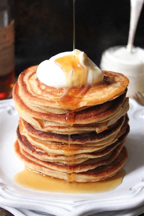 How to use homemade whipped cream: Ricotta Pancakes with Maple-Bourbon Whipped Cream ...