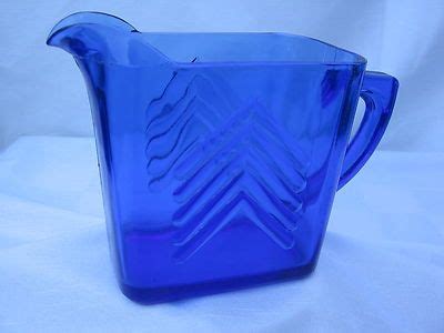 Vintage Ritz Cobalt Blue Hazel Atlas Glass Small Pitcher Creamer