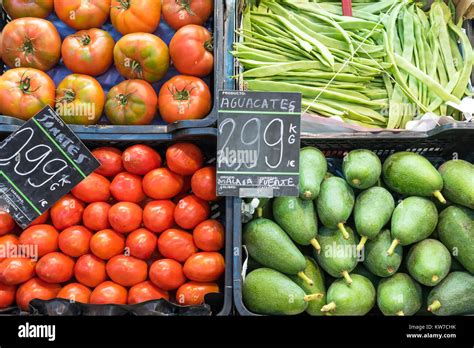 Vegetables For Sale At A Market In Madrid Spain Stock Photo Alamy