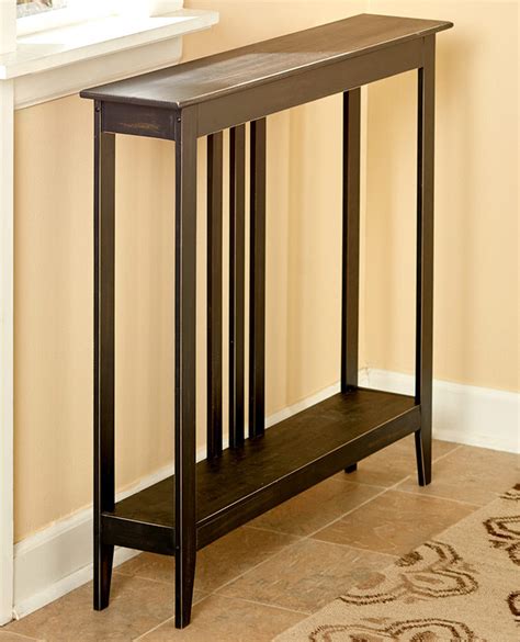 Slim Space Saver Accent Table Wooden Narrow Hallway Entry Sofa Storage