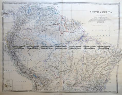 Antique Map 8 004 South America Northern Part By Johnston C1864