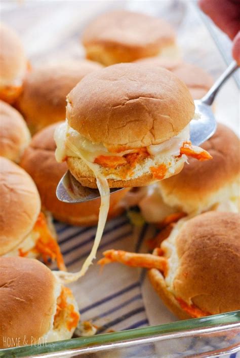 Shredded Buffalo Chicken Sliders Home And Plate