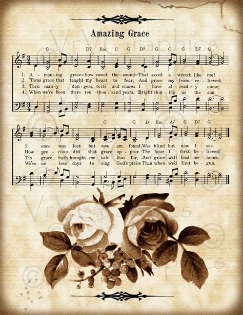 Amazing grace was originally an appalachian folk tune known as new britain, but only became famous after the words of amazing grace were set to it. Amazing Grace and Roses Christian Sheet Music Hymn Hymnal ...