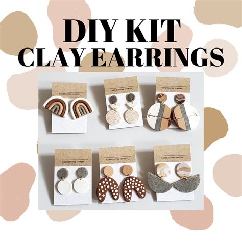 Diy Polymer Clay Earring Kit Comes With Neutral Polymer Clay Shades