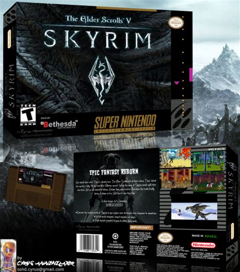 The Elder Scrolls V Skyrim Snes Box Art Cover By Cyrus Annihilator