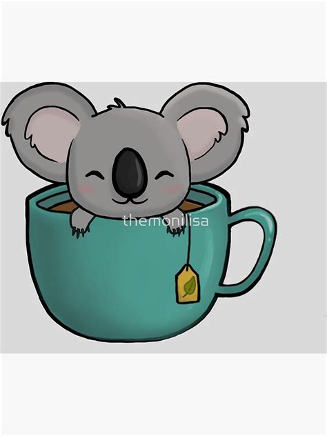 Koala Tea Poster By Themonilisa Redbubble