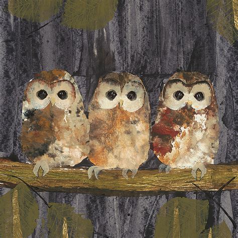 Julia Burns Three Tawny Owls Canvas Print The Art Group
