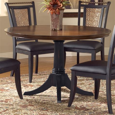Norwood 48 Inch Round Dining Table Distressed Black Base At Hayneedle