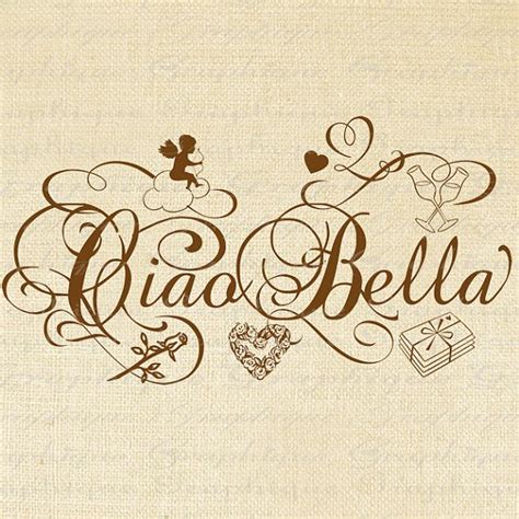 Ciao Bella Italian Words Calligraphy Word Printable Digital Etsy