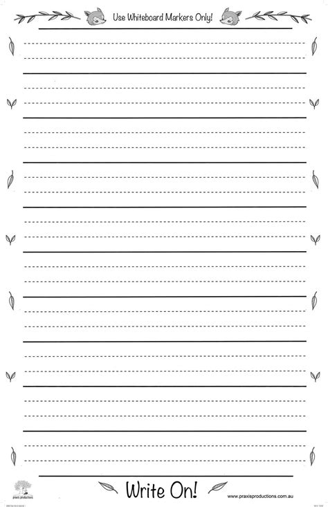 Worksheets For Handwriting Template For First Grade