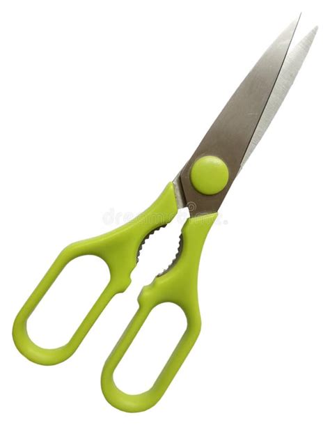 Household Scissors On A Yellow Background Stock Photo Image Of Open