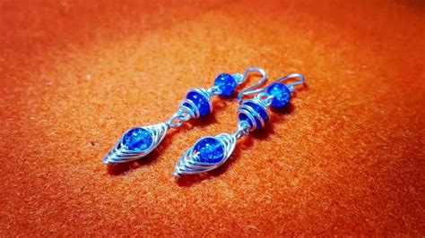 Diy Blue Herringbone Earring Wirejewelry Tutorial By Ki Youtube