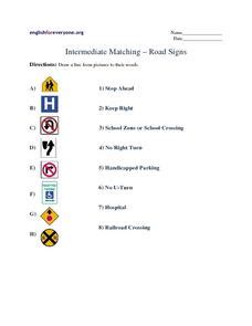 This page provides match usernames with different length, some usernames are funny and some cool. Intermediate Matching â€" Road Signs Worksheet for 6th ...