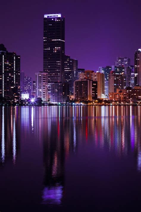 ஐcitylightsஐ City Aesthetic City Lights At Night Miami Skyline