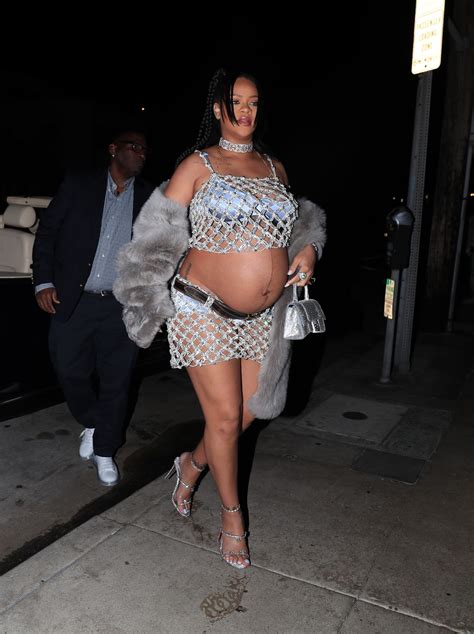 pregnant rihanna sparkles in see through look with a ap rocky
