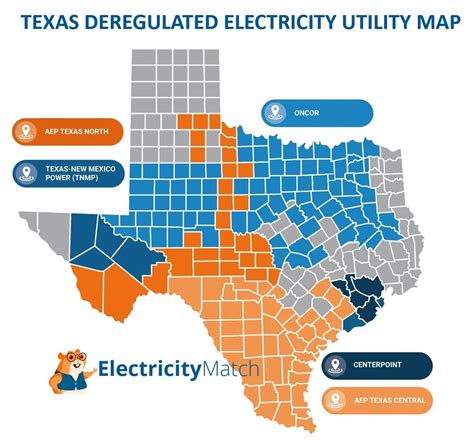 Texas Deregulated Utility Map Electricity Match