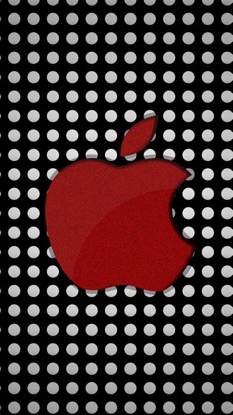 Apple has finally taken wraps off from the iphone 11 & iphone 11 pro. Red Apple Logo On Polka Dots iPhone se Wallpaper Download ...