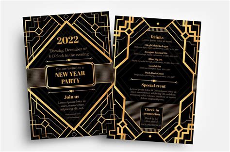 Art Deco Party Flyer Template Psd Ai And Vector Brandpacks