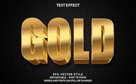 Editable Text Effect Gold Premium Vector Premium
