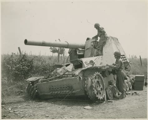 A Wrecked German Hummel Self Propelled Gun In Italy In 1944 45 The