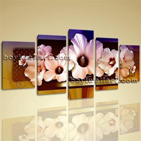 Extra Large Flower Wall Art Decor Modern Painting 5 Pieces