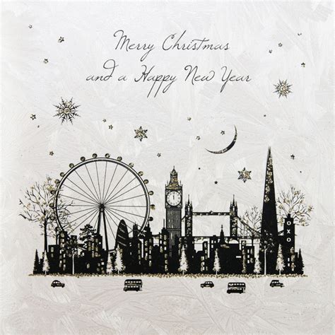Merry Christmas New Year London Boxed Christmas Cards 6 Per Box