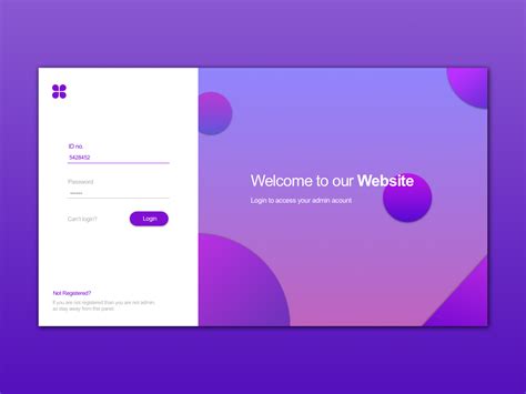 Admin Login Page Design