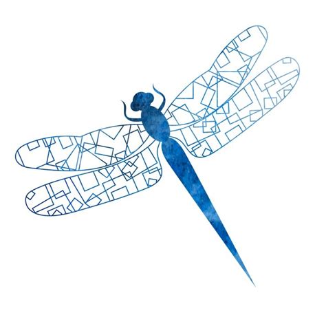 Premium Vector Dragonfly Blue Watercolor Silhouette Isolated Vector