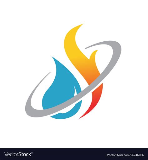 Hvac Business Company Heating And Cooling Logo Vector Image