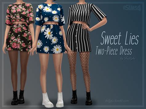 Trillyke Sweet Lies Two Piece Dress Sims 4 Mm Cc Sims Four Sims 4