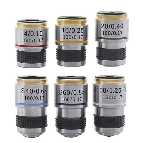 4x 10x 20x 40x 60x 100x Achromatic Objective Lens F Biological