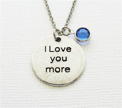 I Love You More Necklace Valentines Day Mothers Day T