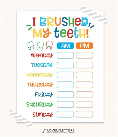 Printable Tooth Brushing Chart That Are Irresistible Tristan Website