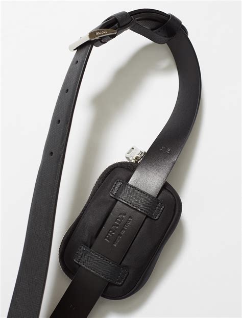 Prada Saffiano Leather Belt With Pouch In Black Voo Store Berlin