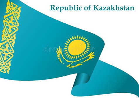 Flag Of Kazakhstan Republic Of Kazakhstan Stock Vector Illustration