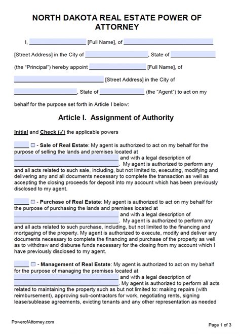 Free North Dakota Limited Power Of Attorney Form Pdf Word Eforms Vrogue