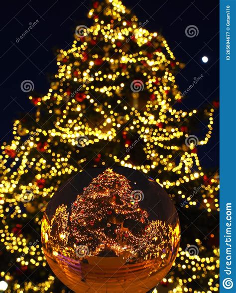 Christmas Tree Athens Greece Stock Image Image Of Decorations